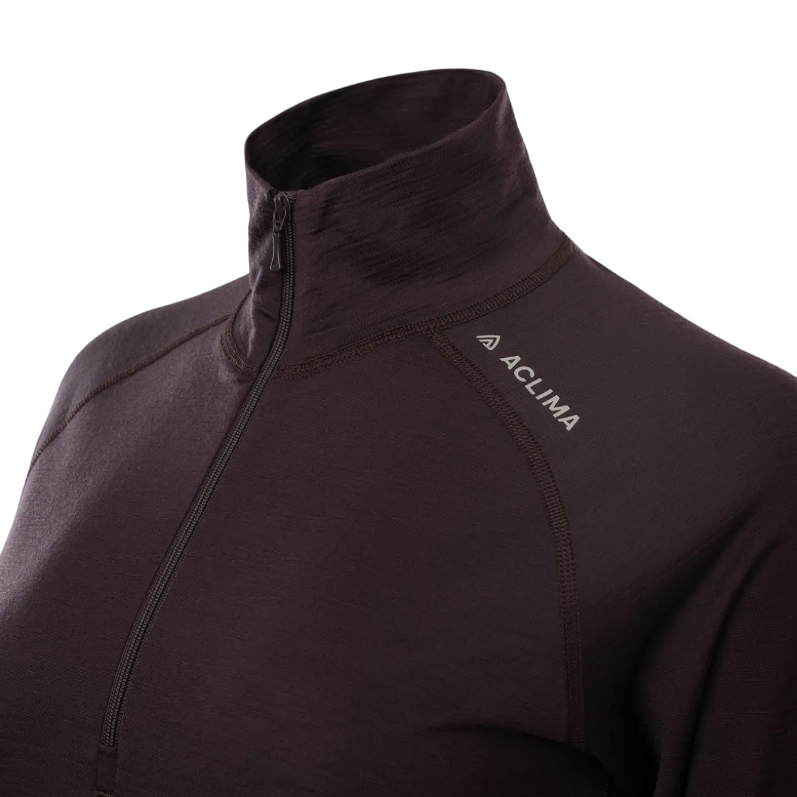 Aclima LightWool 180 Polo w/zip, dame (Chocolate Plum)