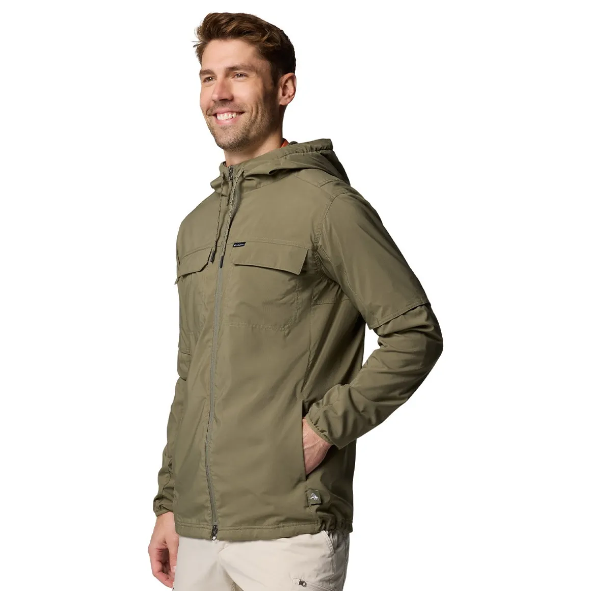 Columbia Skien Valley Hooded LS Sommer- og myggejakke, herre (Stone Green)