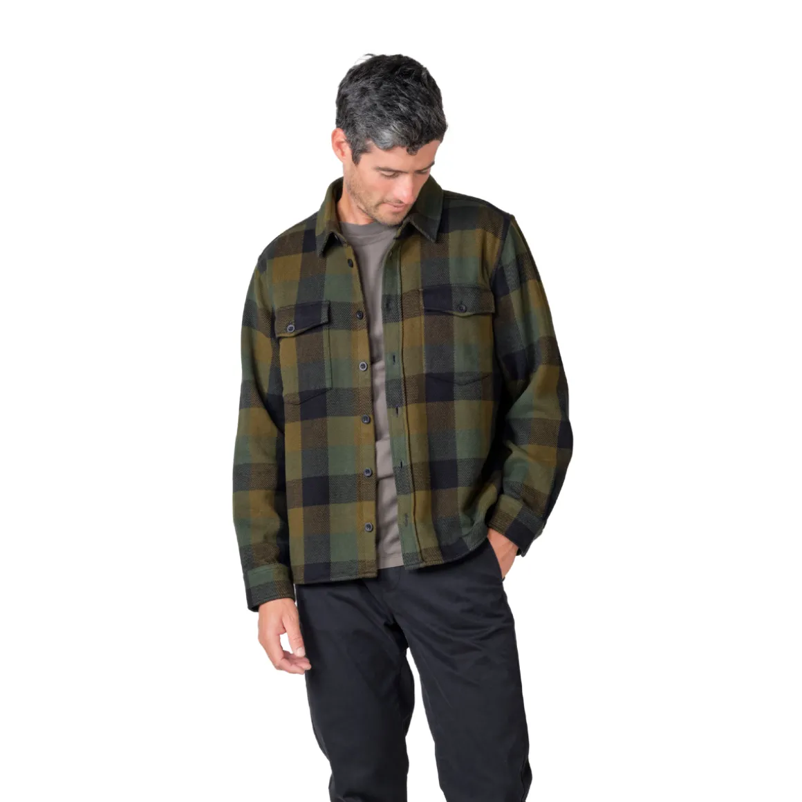 Klitmøller Collective Casper Shirt, herre (Olive Check)