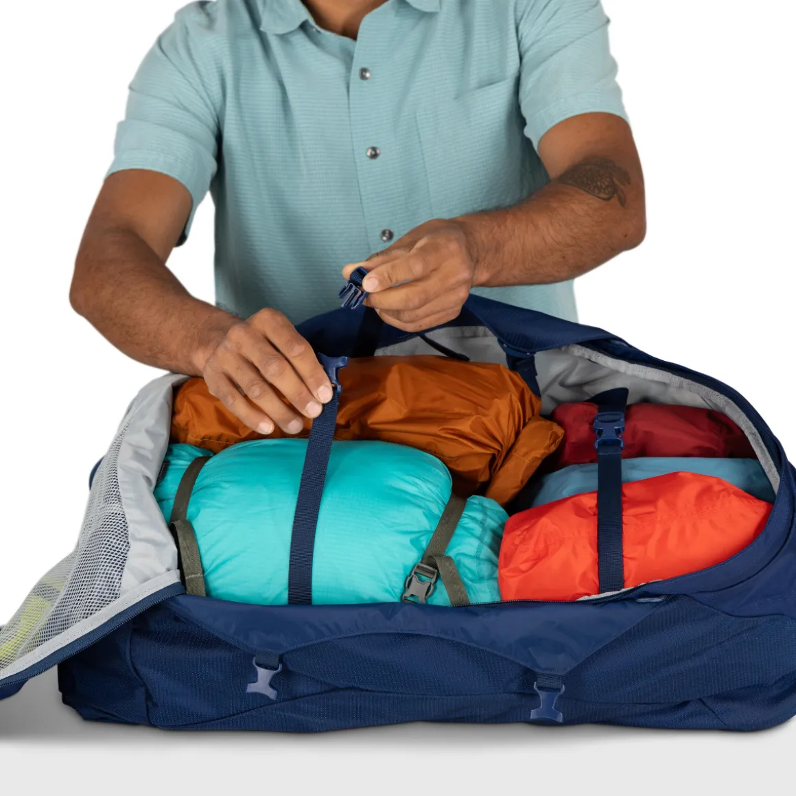Osprey Farpoint Travel Pack 70 L rejserygsæk, herre (Antique Blue)